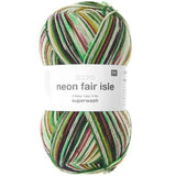 Forest (004) Neon Fair Isle 4ply