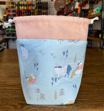 Tobogganing Sheep Small Drawstring