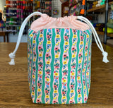 Floral Stripe Small Drawstring