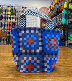 Blue Squares Yarn Bowl