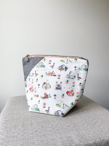 Small Pocket Bag - Montreal (Black with Yellow Floral Zipper)