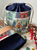 Drawstring Yarn Bowl (Holiday Cottage Core)