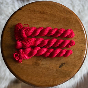 OOAK Red (Solar Sock mini skein)